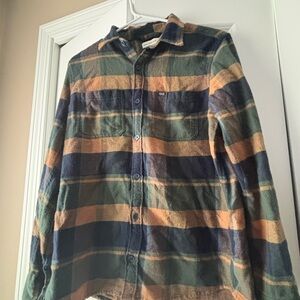 Abercrombie Kids Striped Button Down Shirt - Green, Blue, Orange